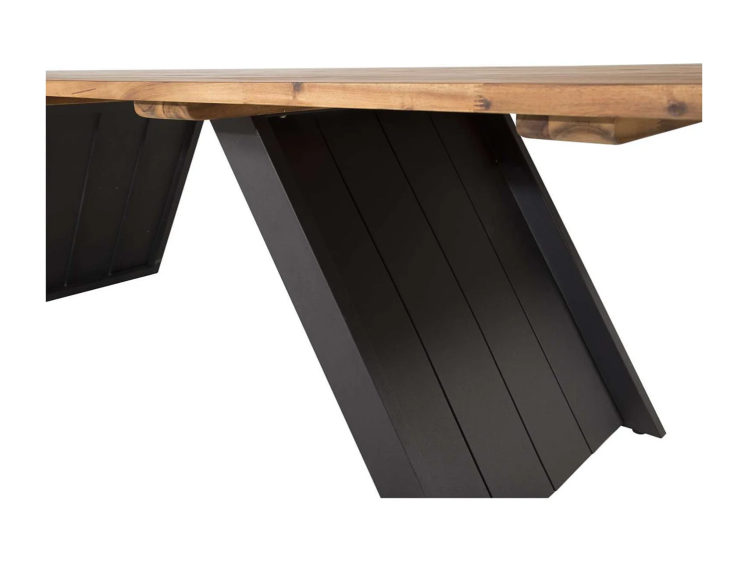 Doory Table de salle à manger, aspect teck huilé, noir.
