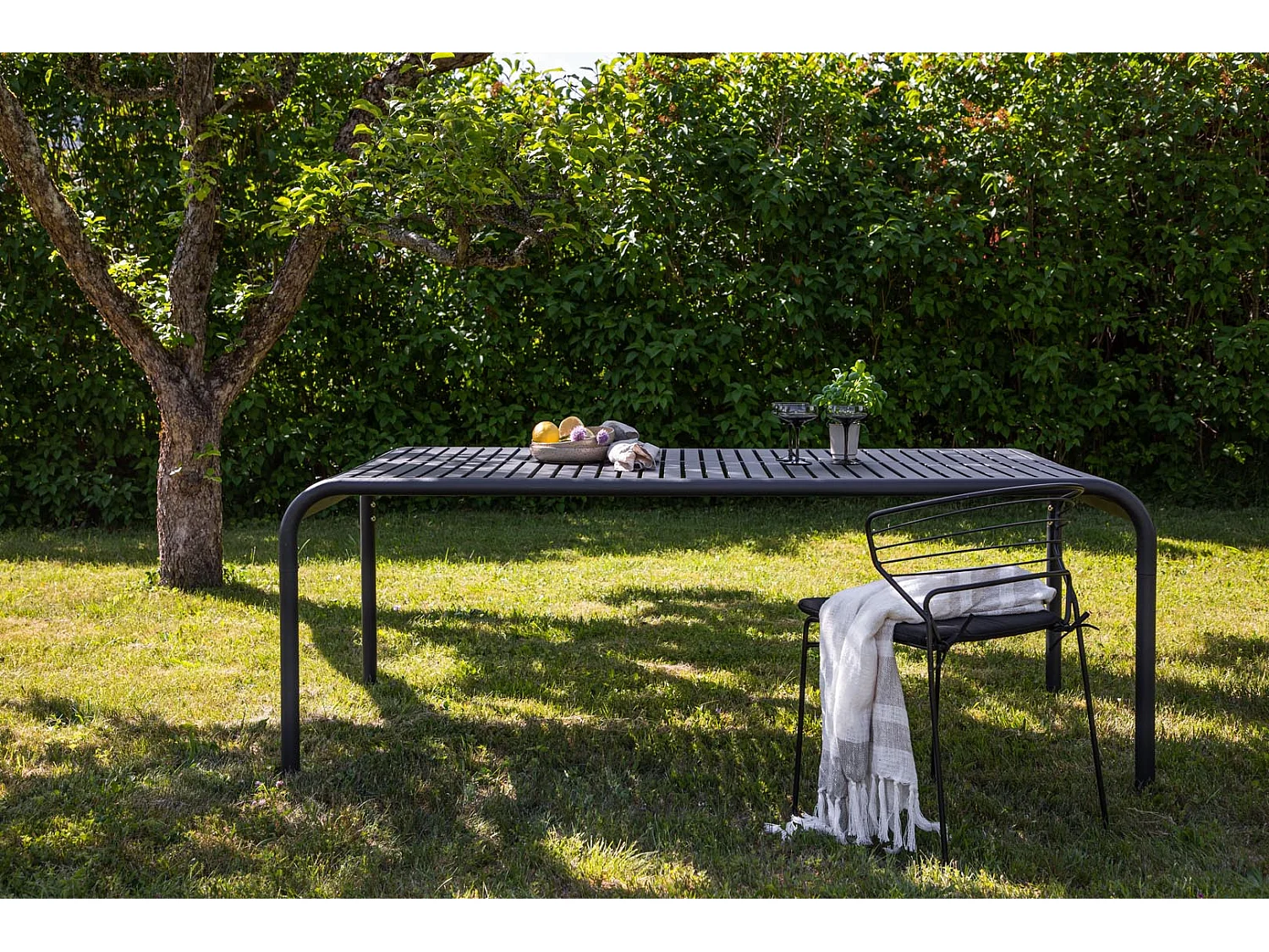 Table de Jardin Design "Borneo" 200cm Noir