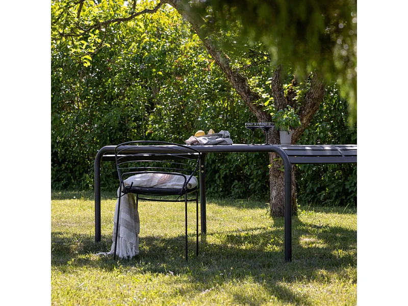 Table de Jardin Design "Borneo" 200cm Noir