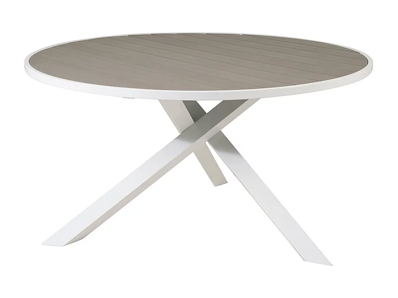 Parma eettafel tuin Ø140cm witgrijs.