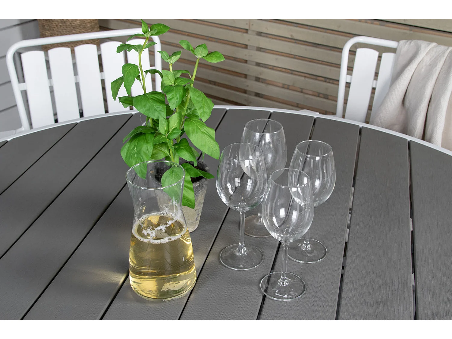 Parma eettafel tuin Ø140cm witgrijs.