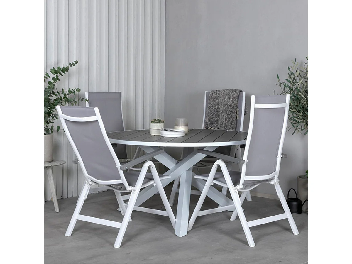 Table de Jardin Ronde "Parma" 140cm Gris