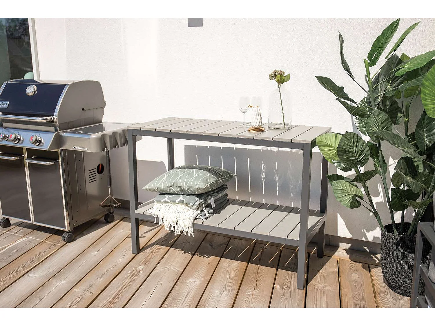 Console de Jardin "Parma" 125cm Gris