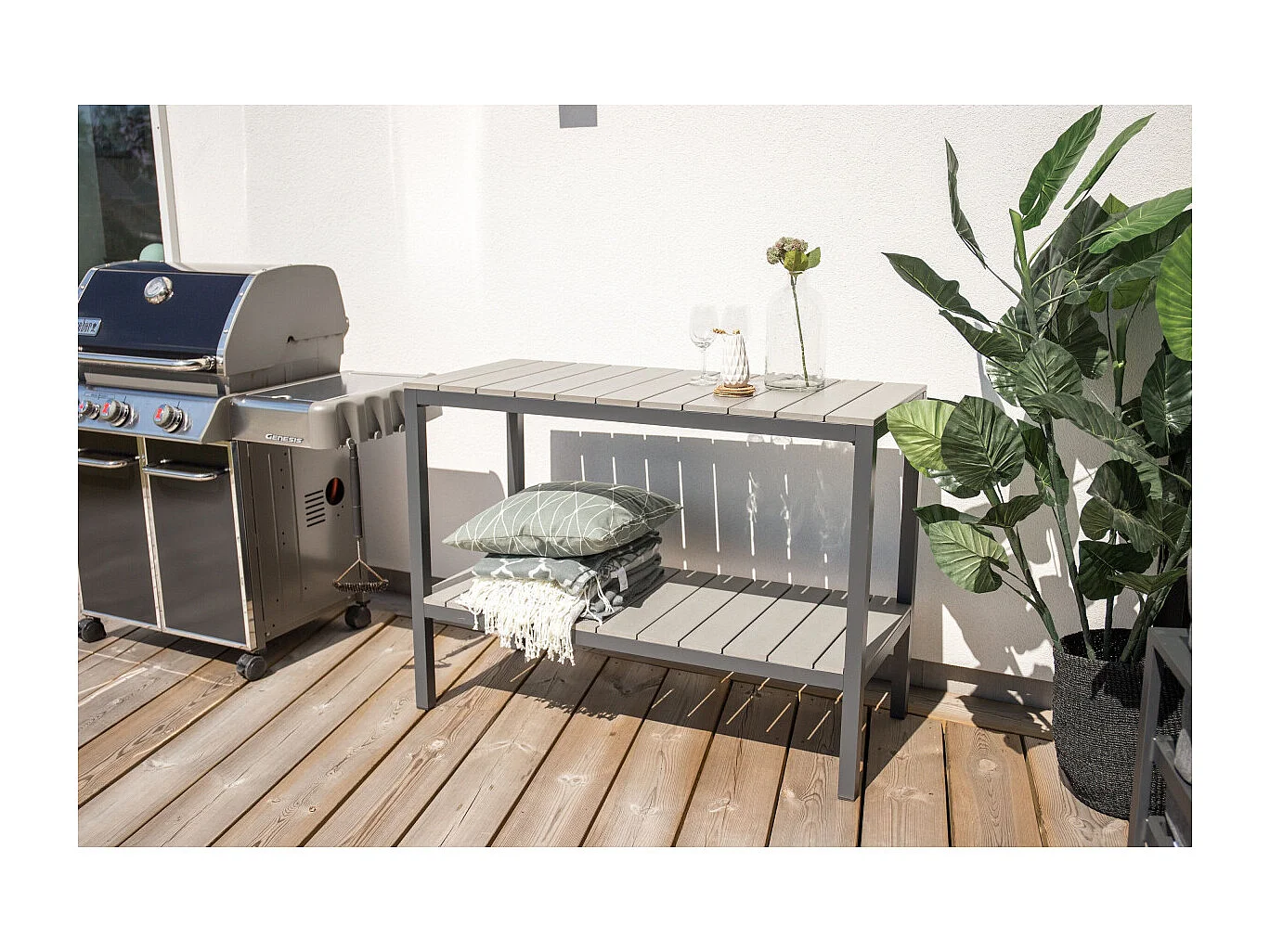 Console de Jardin "Parma" 125cm Gris