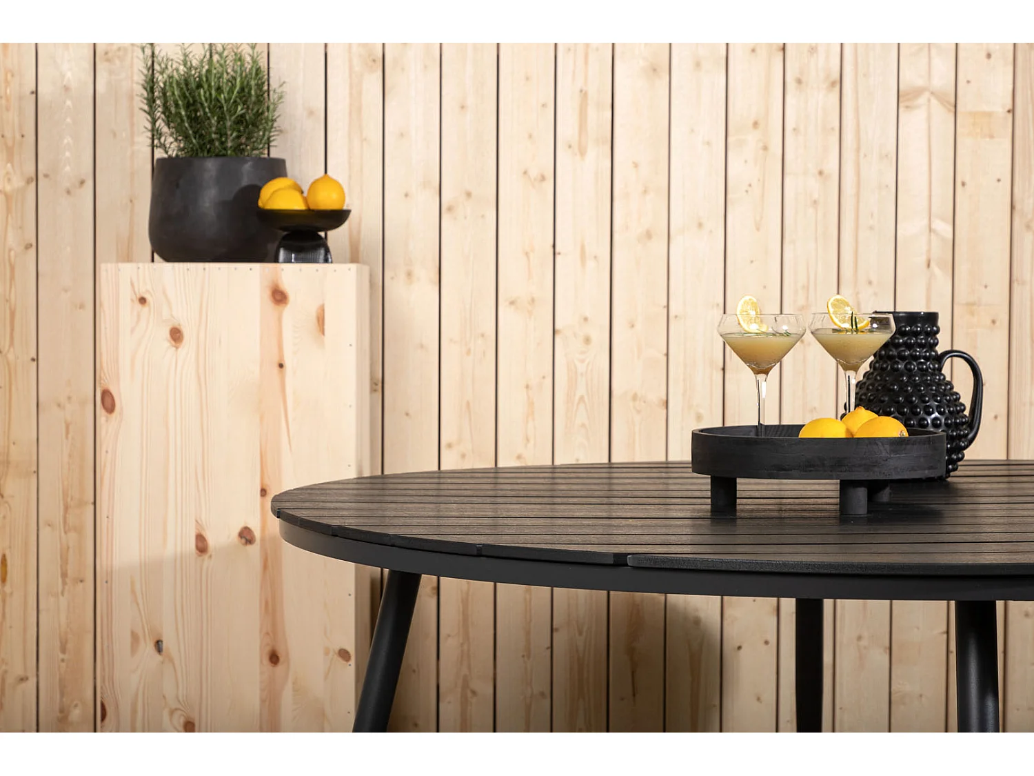 Break eettafel tuin Ø150cm zwart.