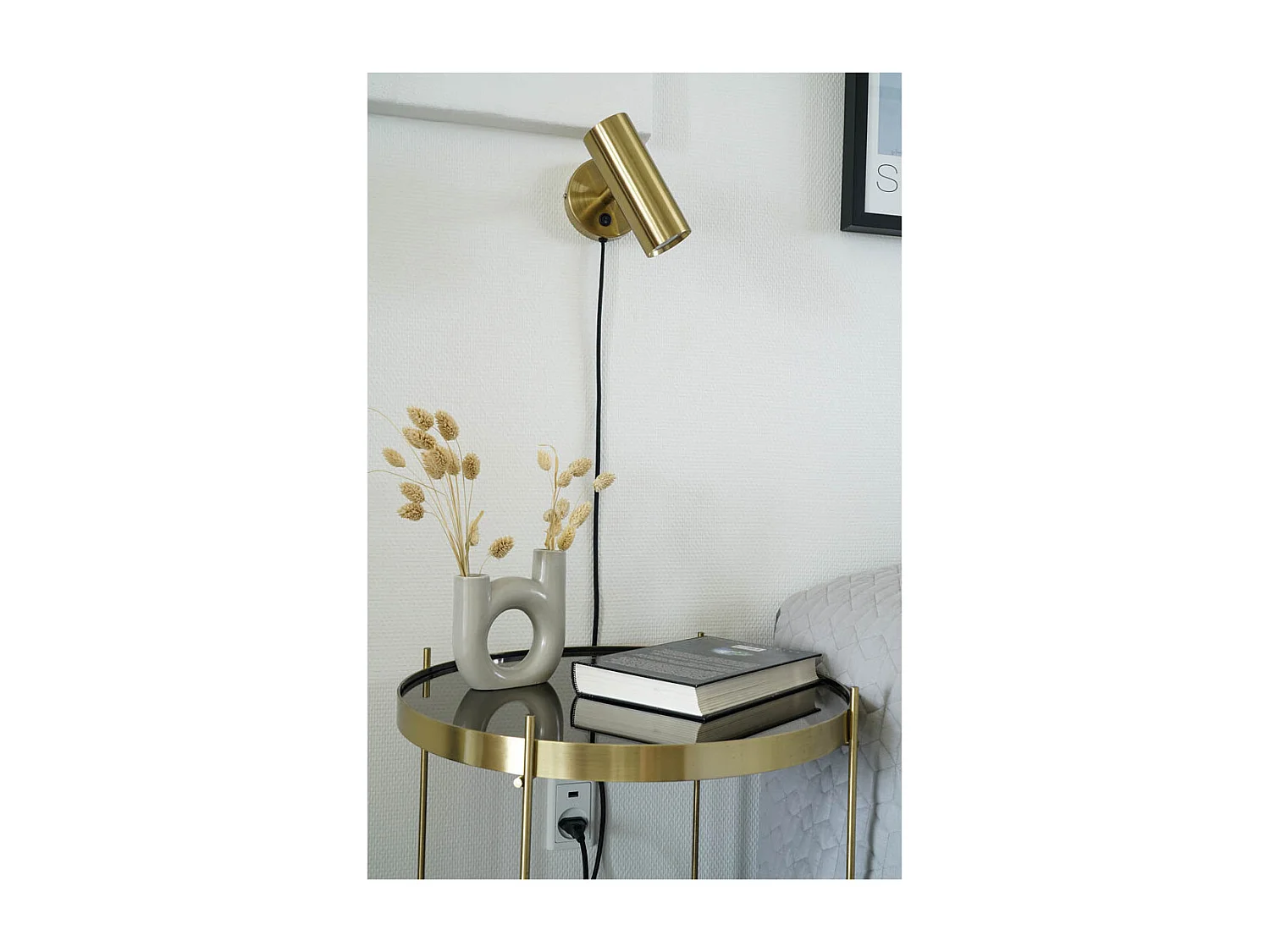 Paris Wandlampe 10x22x15cm Messing dekor.