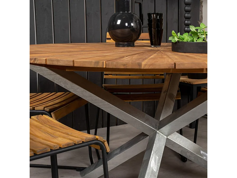 Bois tuinstoel stapelbaar acacia, zwart.