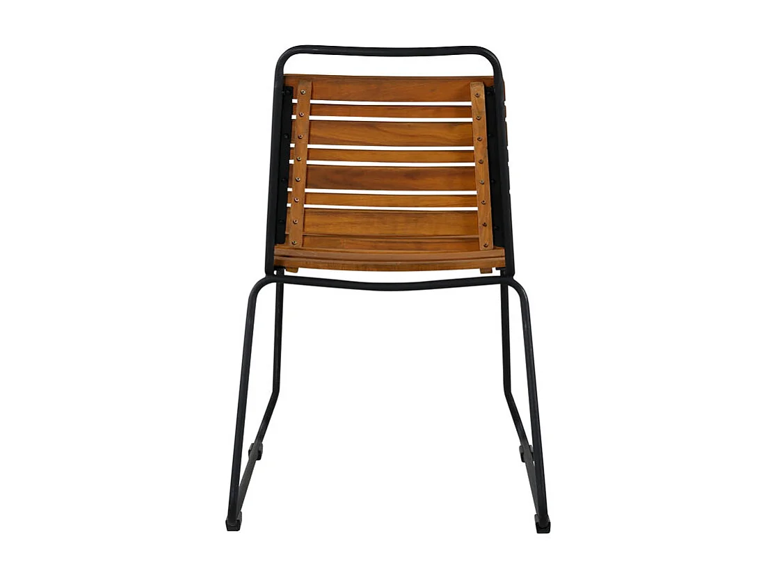 Bois tuinstoel stapelbaar acacia, zwart.