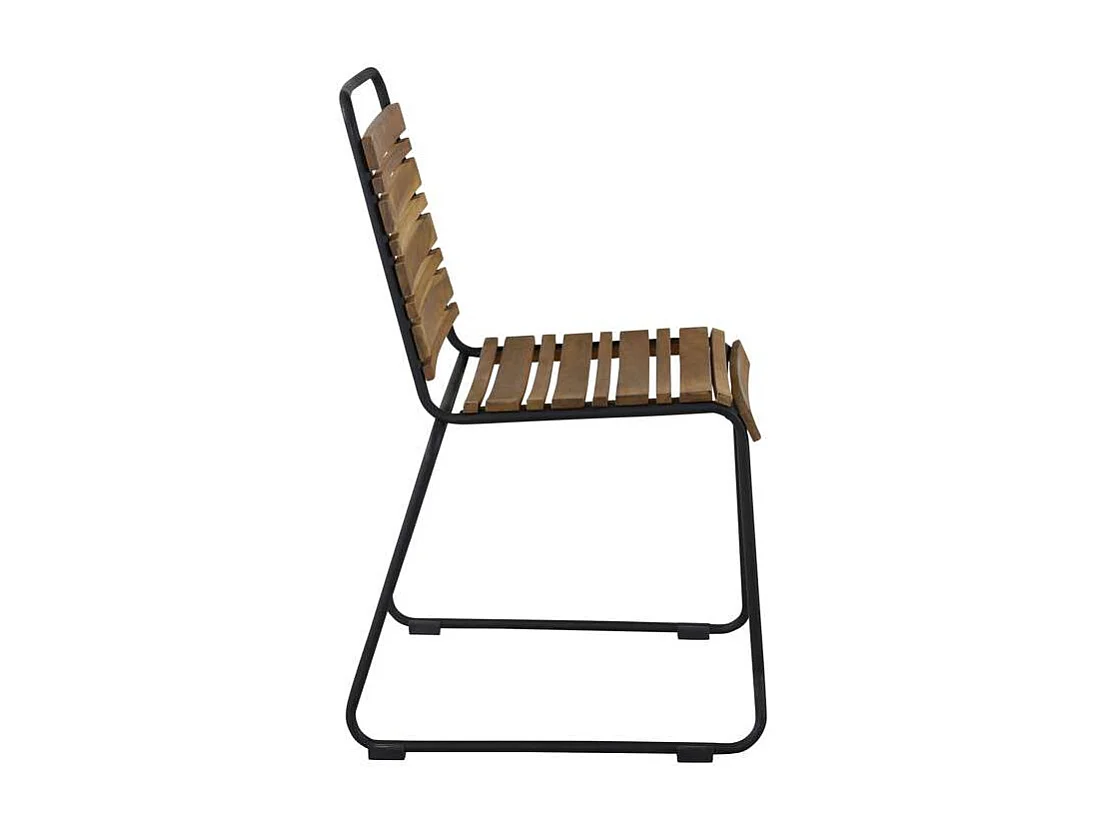 Bois tuinstoel stapelbaar acacia, zwart.