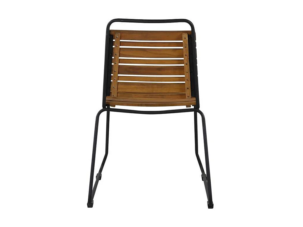 Bois tuinstoel stapelbaar acacia, zwart.