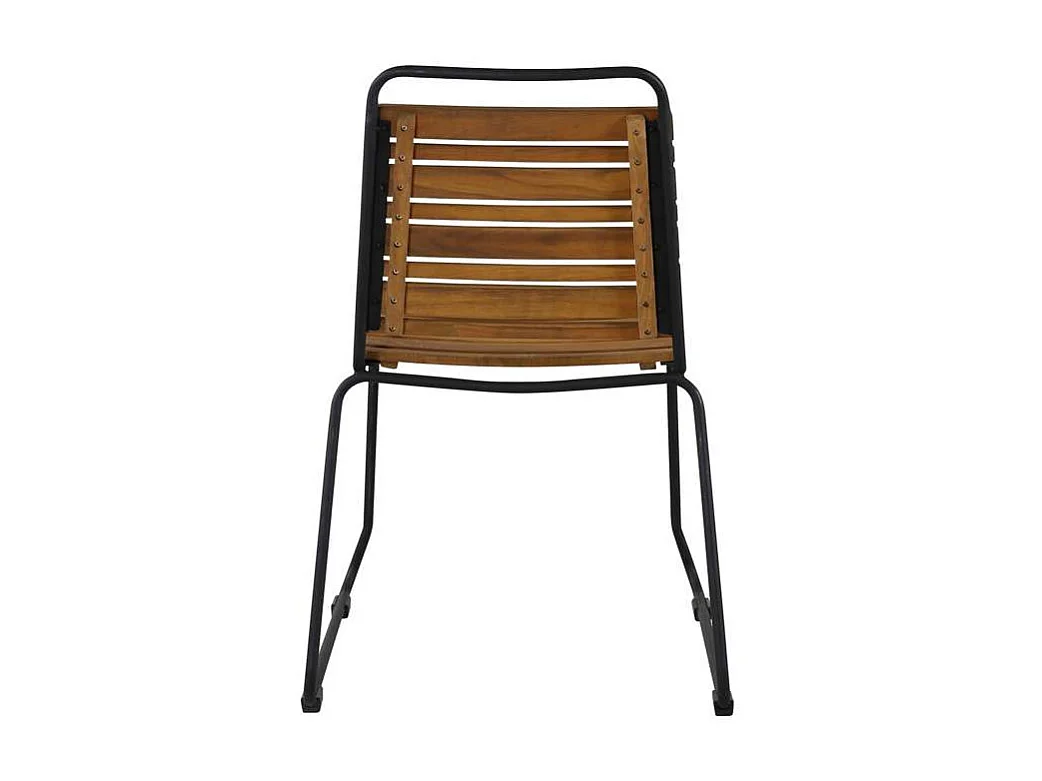 Bois tuinstoel stapelbaar acacia, zwart.
