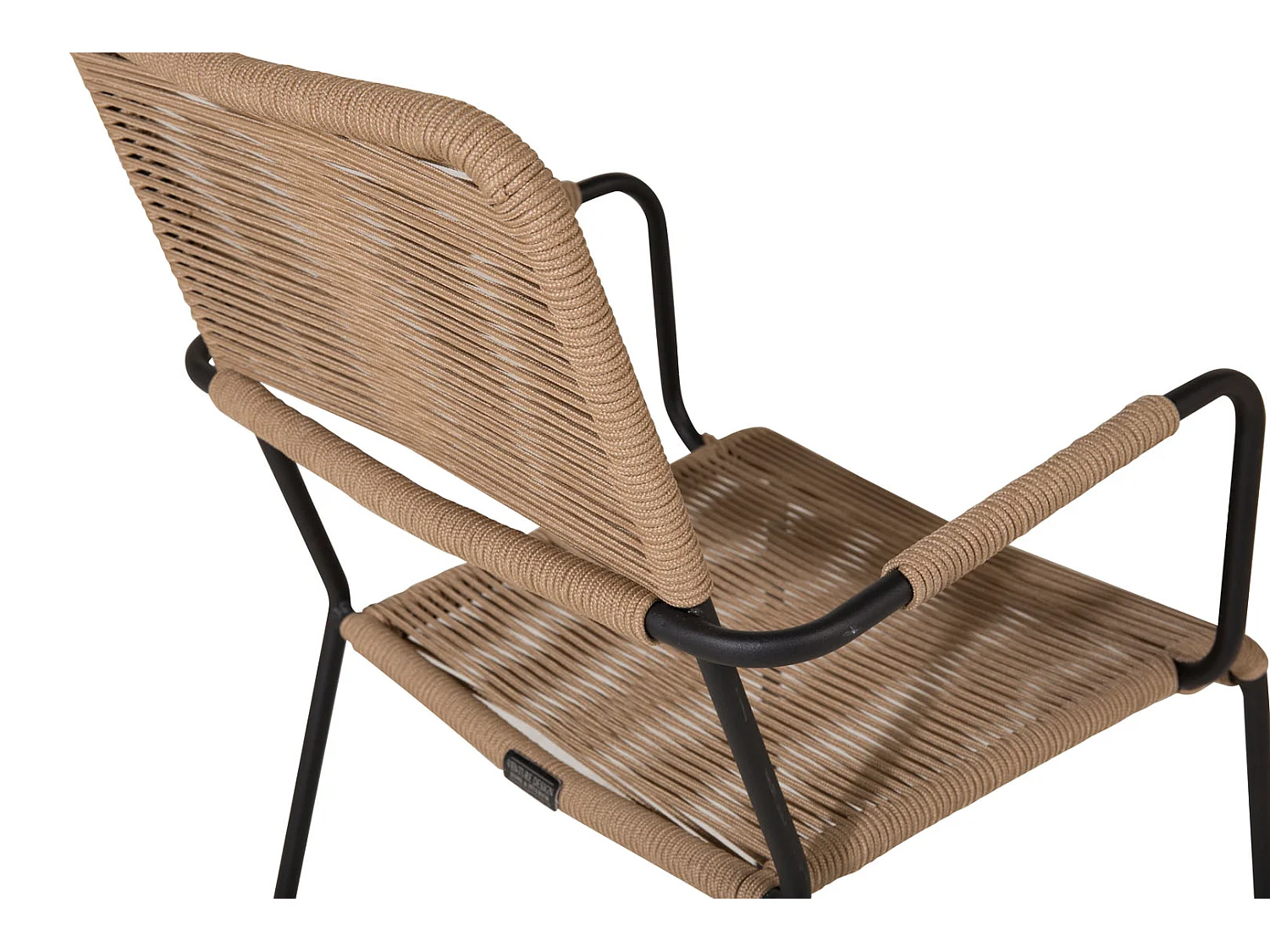 Lindos Chaise de jardin avec accoudoirs empilable, noir.