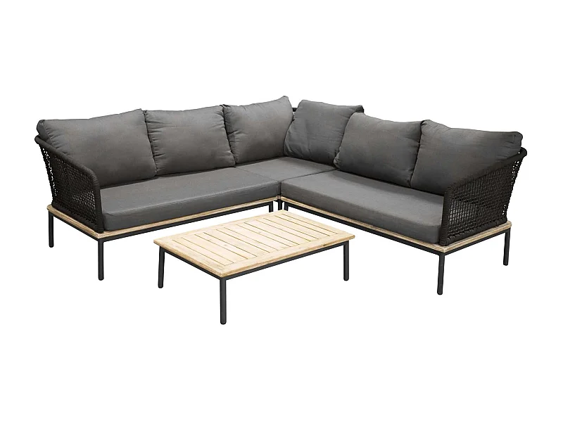 Andorra loungeset 2 delen zwart,naturel.