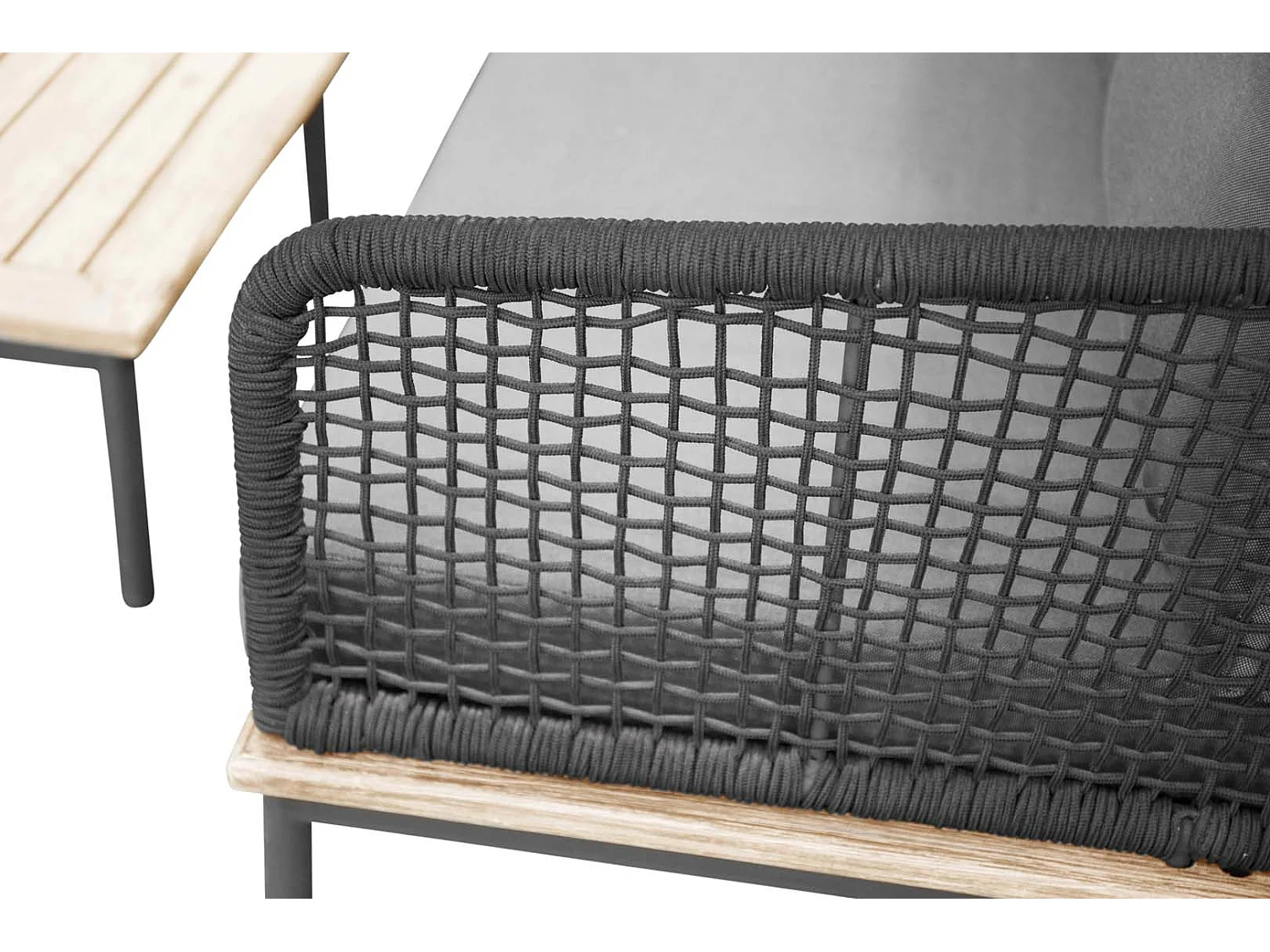 Salon d'Angle de Jardin en Bois "Andorra" 127cm Noir