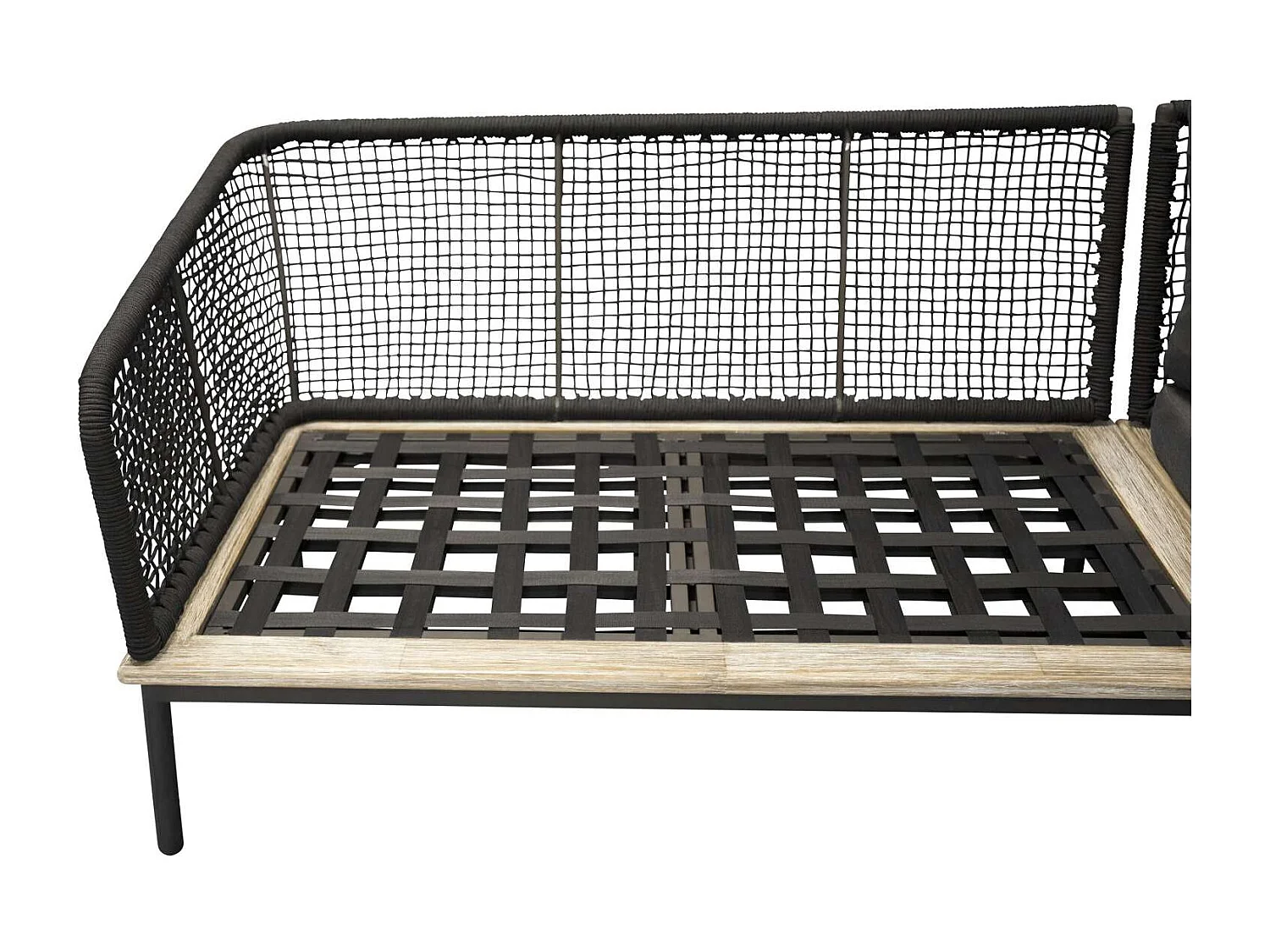 Salon d'Angle de Jardin en Bois "Andorra" 127cm Noir