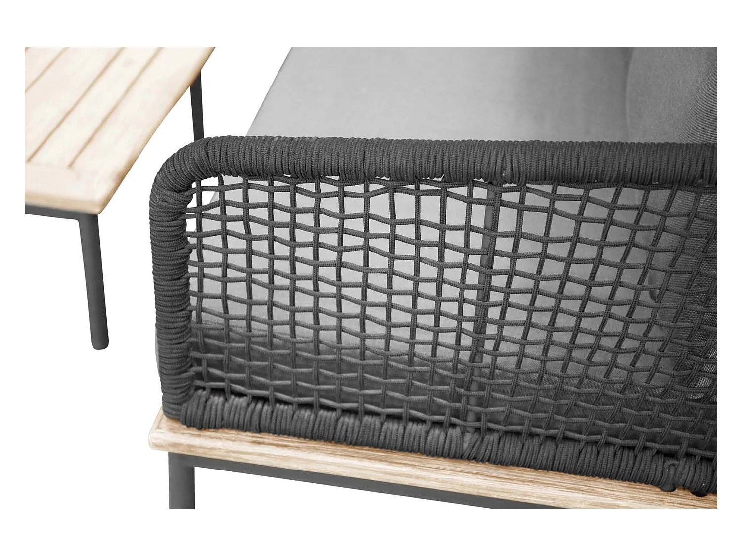 Salon d'Angle de Jardin en Bois "Andorra" 127cm Noir