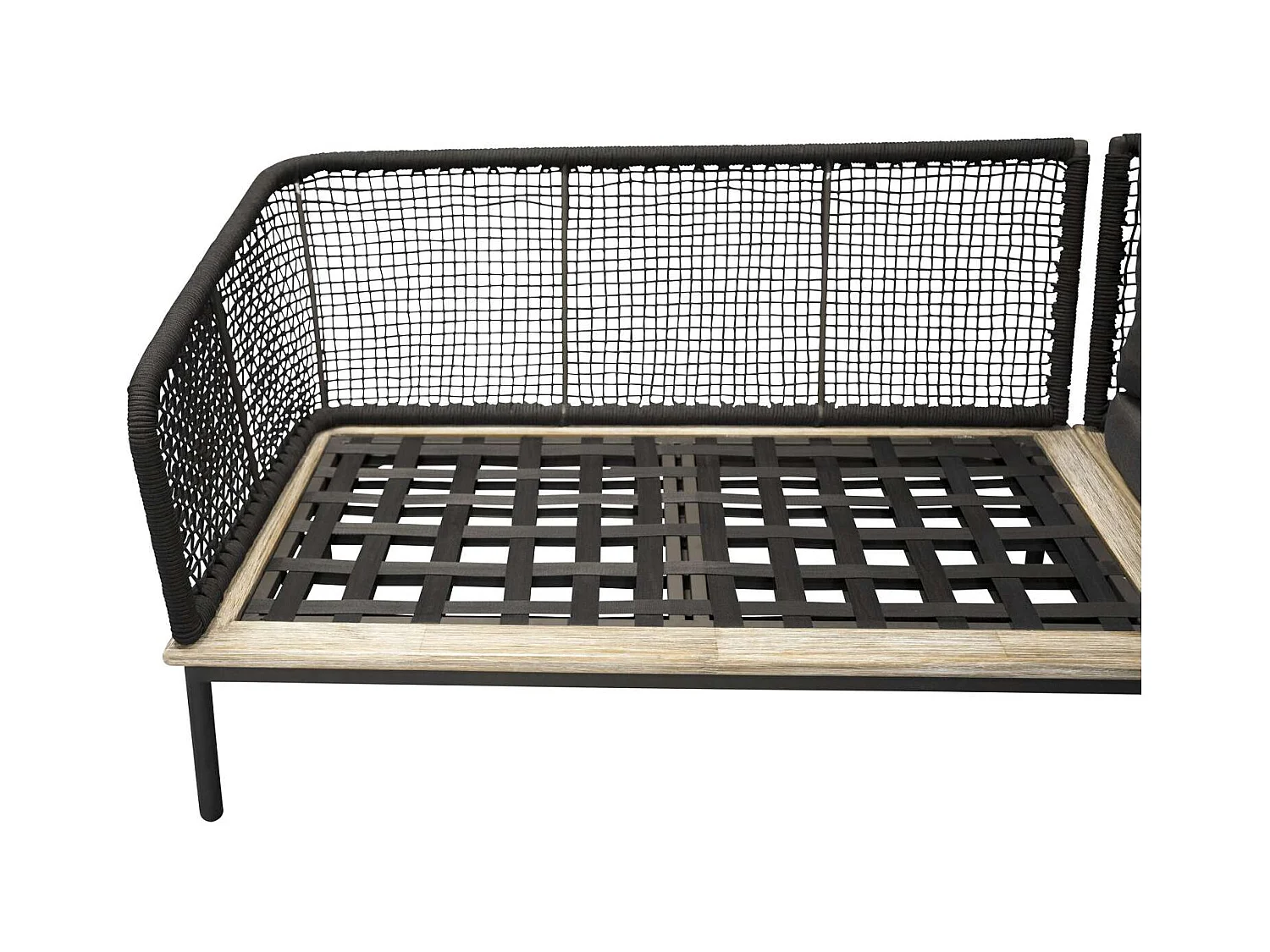 Salon d'Angle de Jardin en Bois "Andorra" 127cm Noir