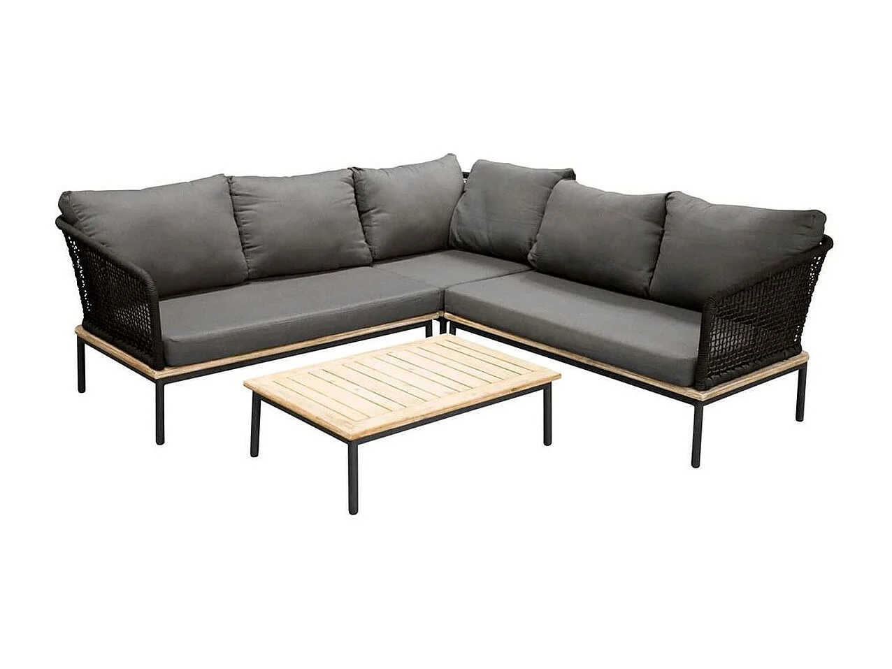 Andorra loungeset 2 delen zwart,naturel.