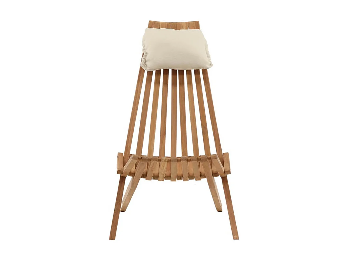 Kenya chaise longue avec coussin teck.