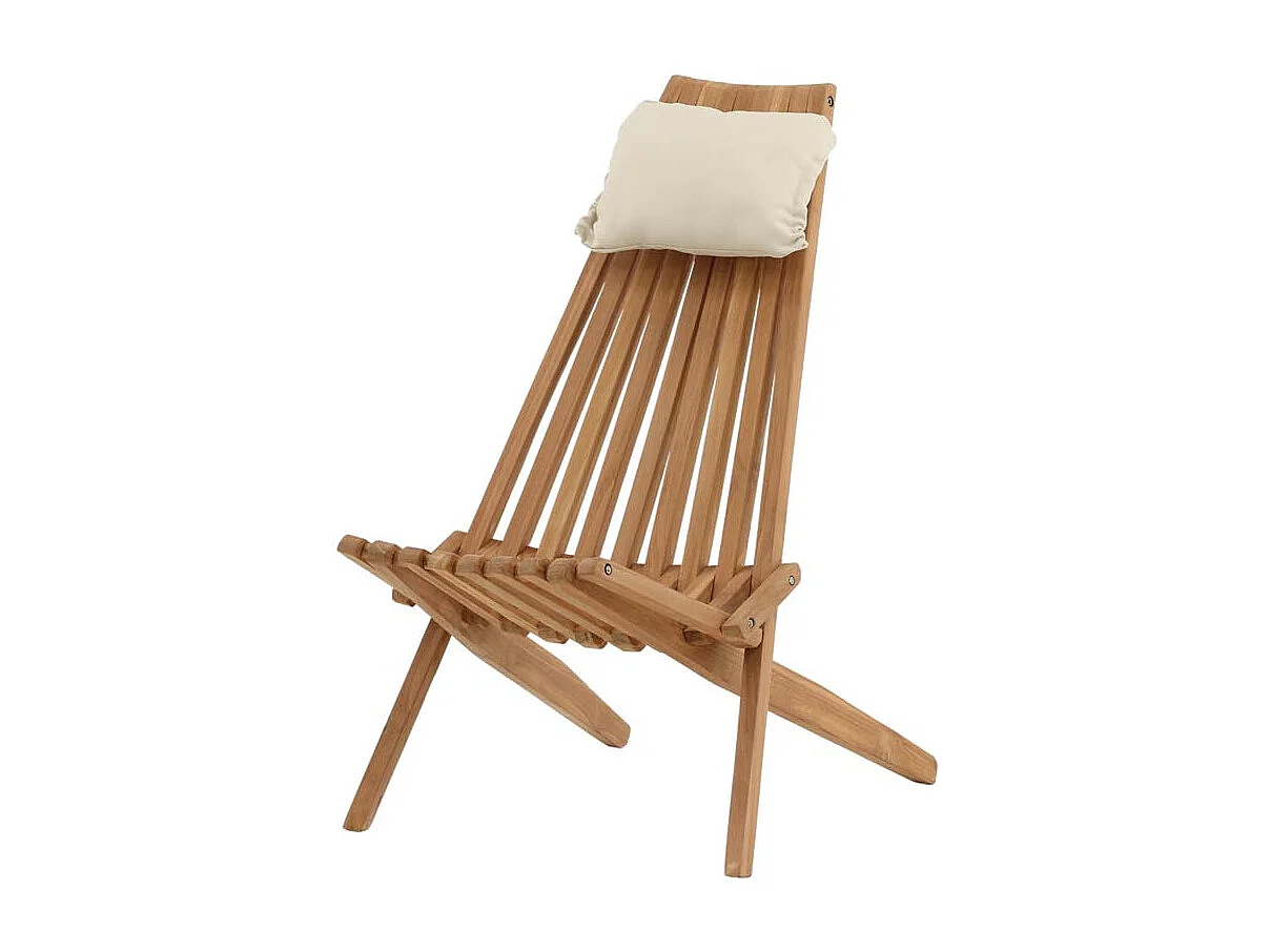 Kenya chaise longue avec coussin teck.
