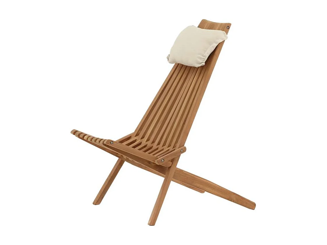 Kenya chaise longue avec coussin teck.
