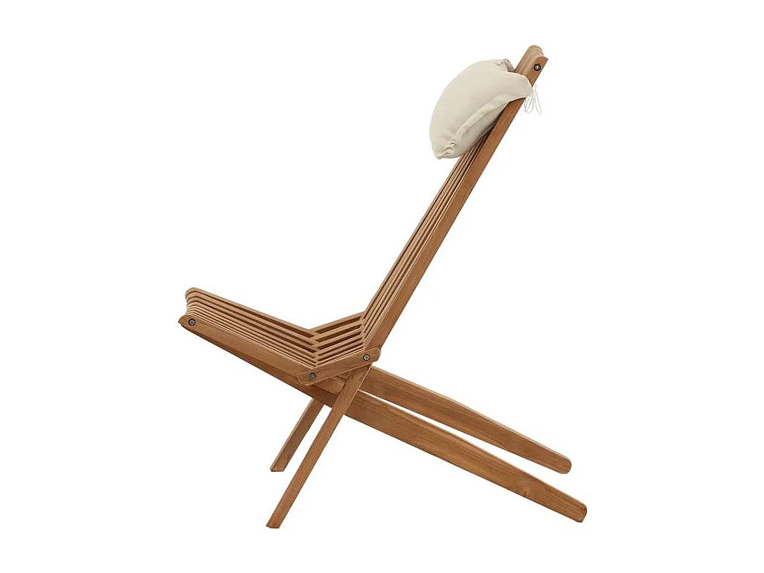 Kenya chaise longue avec coussin teck.