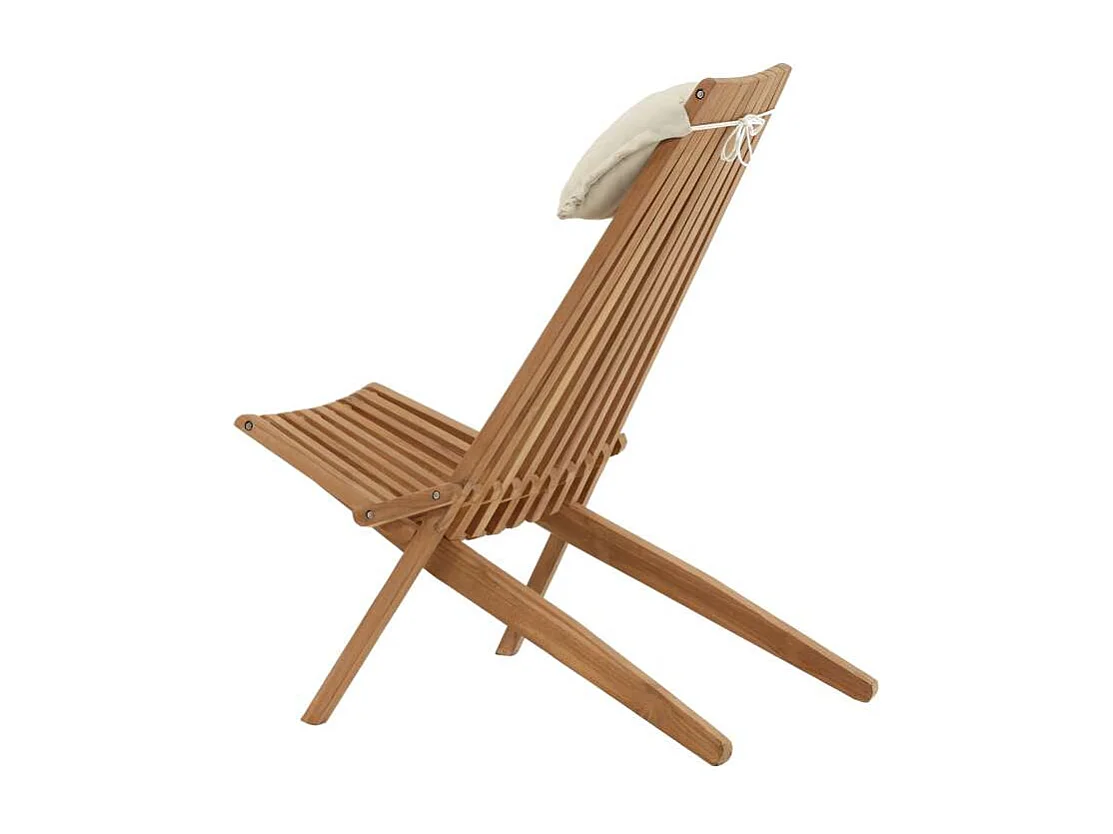 Kenya chaise longue avec coussin teck.