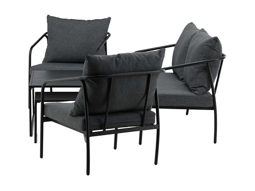 Sopot loungeset 4 delen zwart.