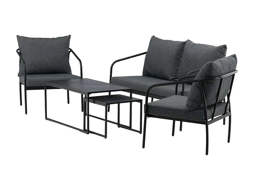 Sopot loungeset 4 delen zwart.