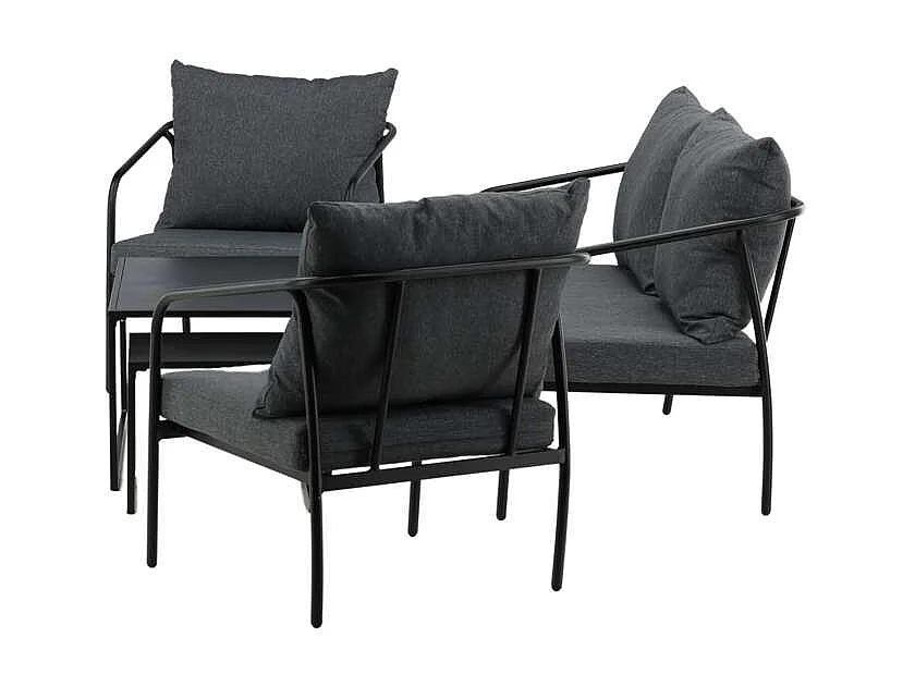 Sopot loungeset 4 delen zwart.