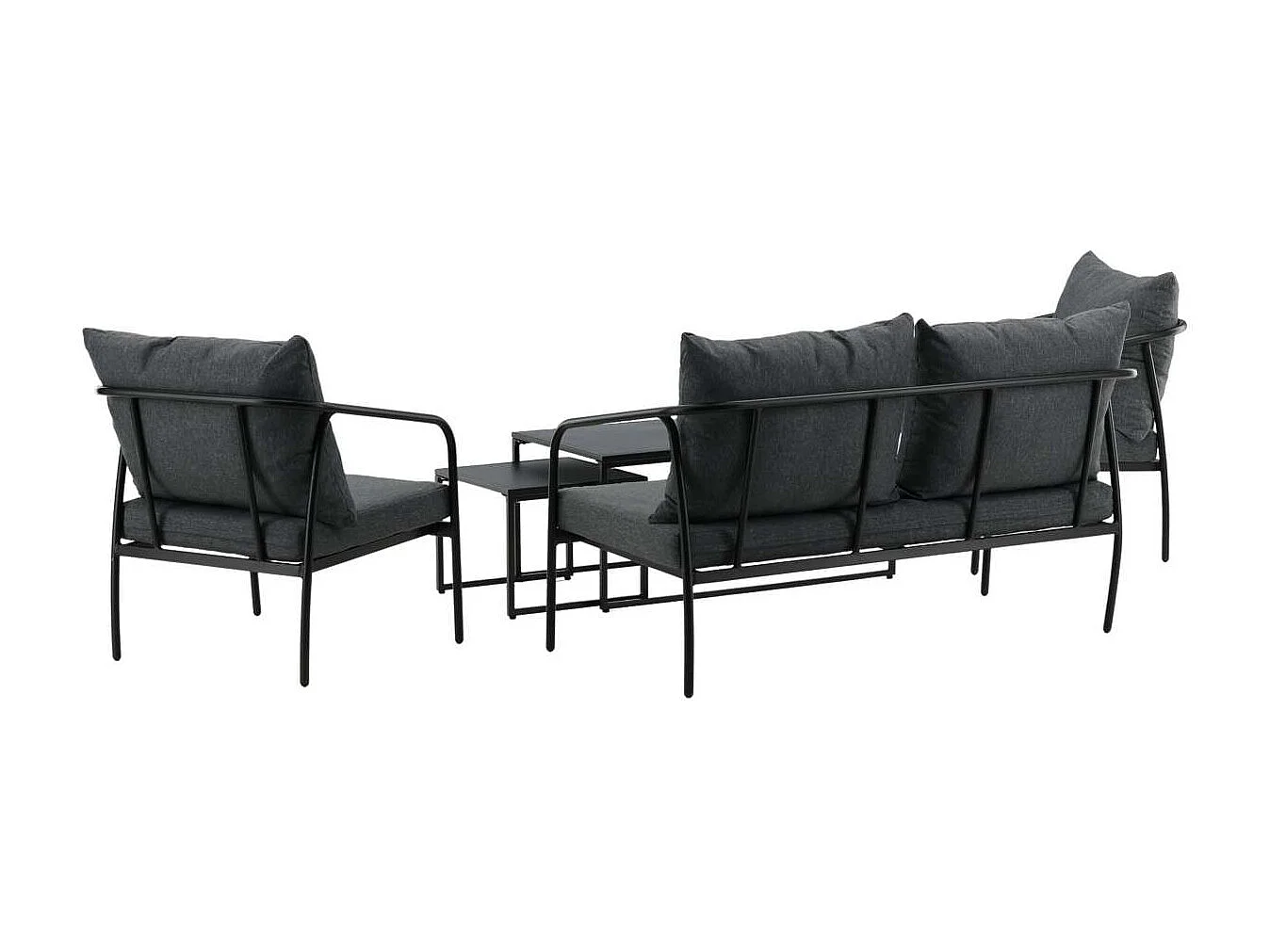 Sopot loungeset 4 delen zwart.