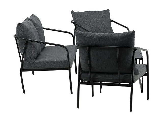 Salon de Jardin en Métal "Sopot" 146cm Noir