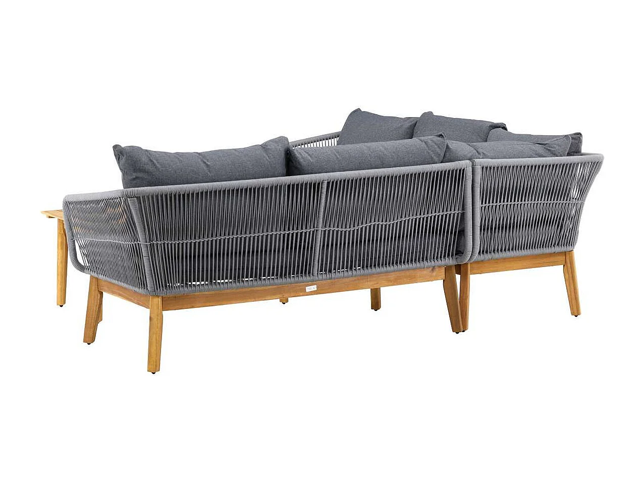 Salon d'Angle de Jardin en Bois "Chania" 210cm Gris