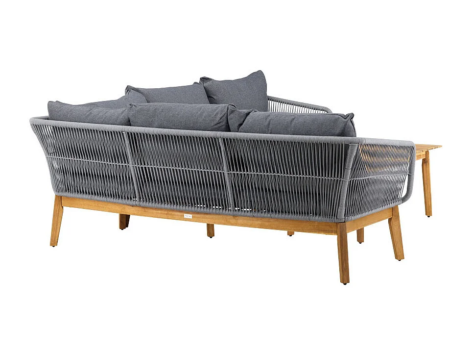 Salon d'Angle de Jardin en Bois "Chania" 210cm Gris