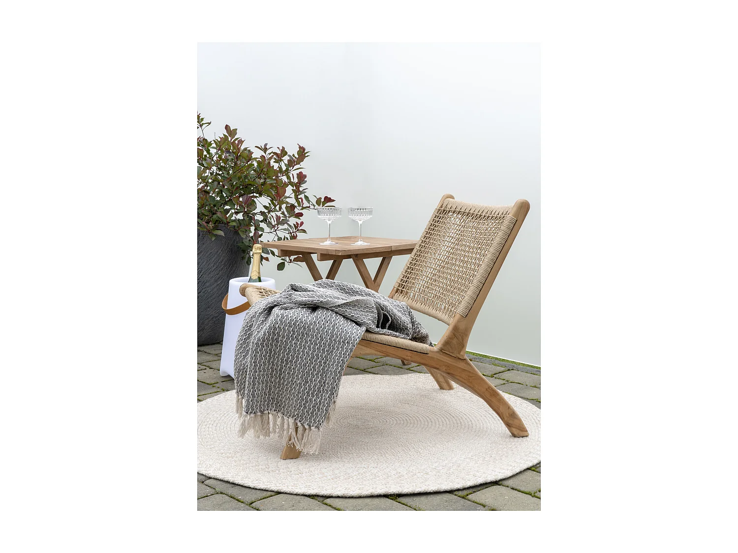 Afombra redonda de plástico 100% reciclado Ø 180 cm