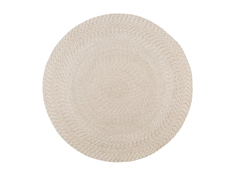 Menorca Tapis tressé, Ø180 cm, couleur sable.