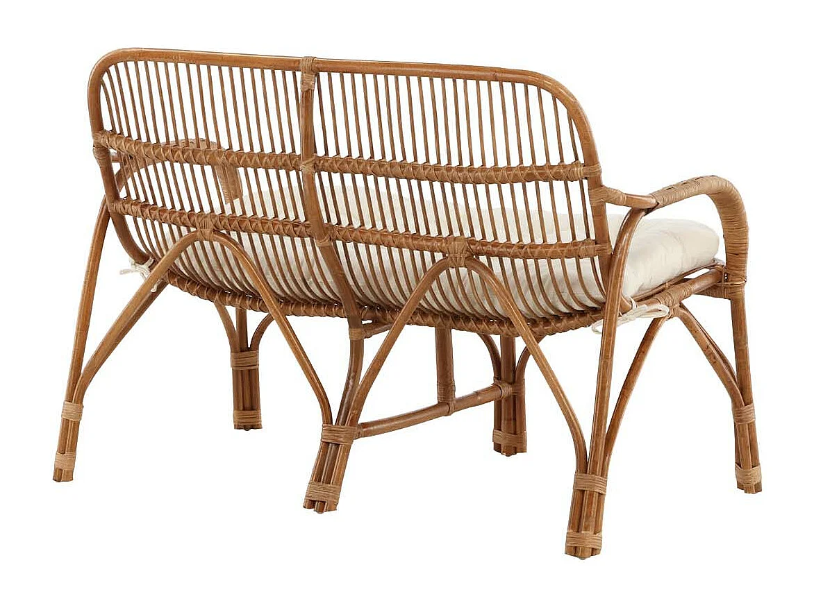 Canapé de Jardin 2 Places en Rotin "Nella" 130cm Naturel