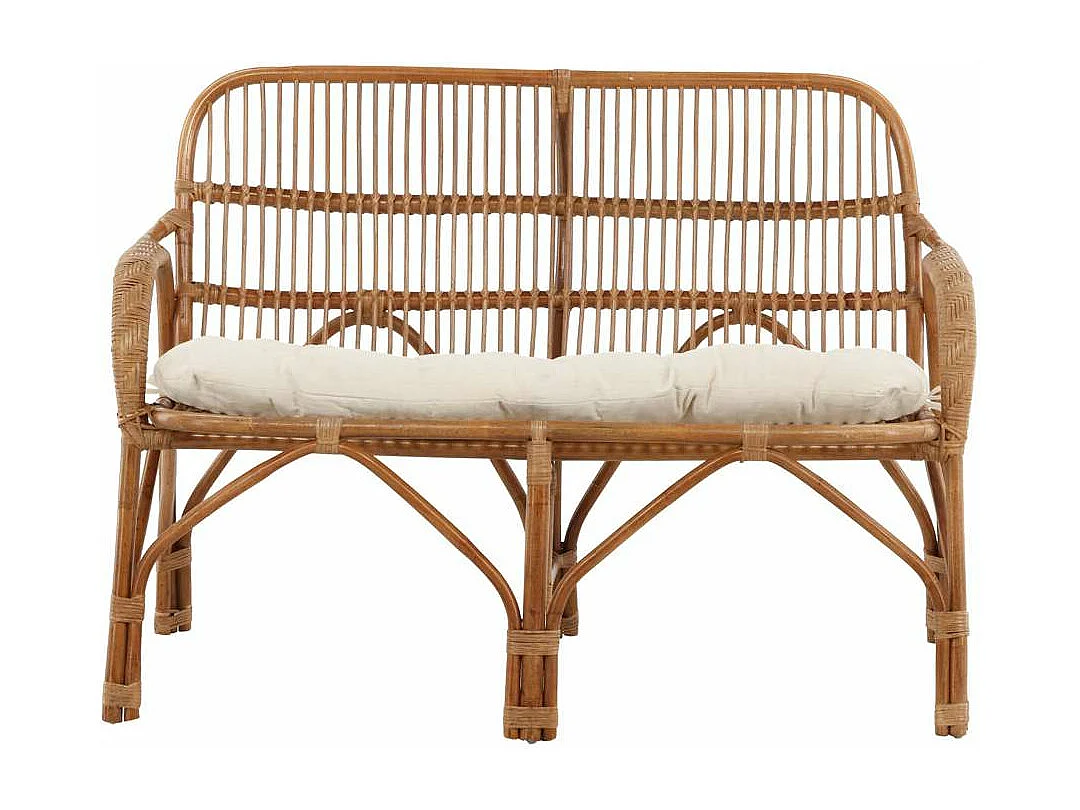 Canapé de Jardin 2 Places en Rotin "Nella" 130cm Naturel