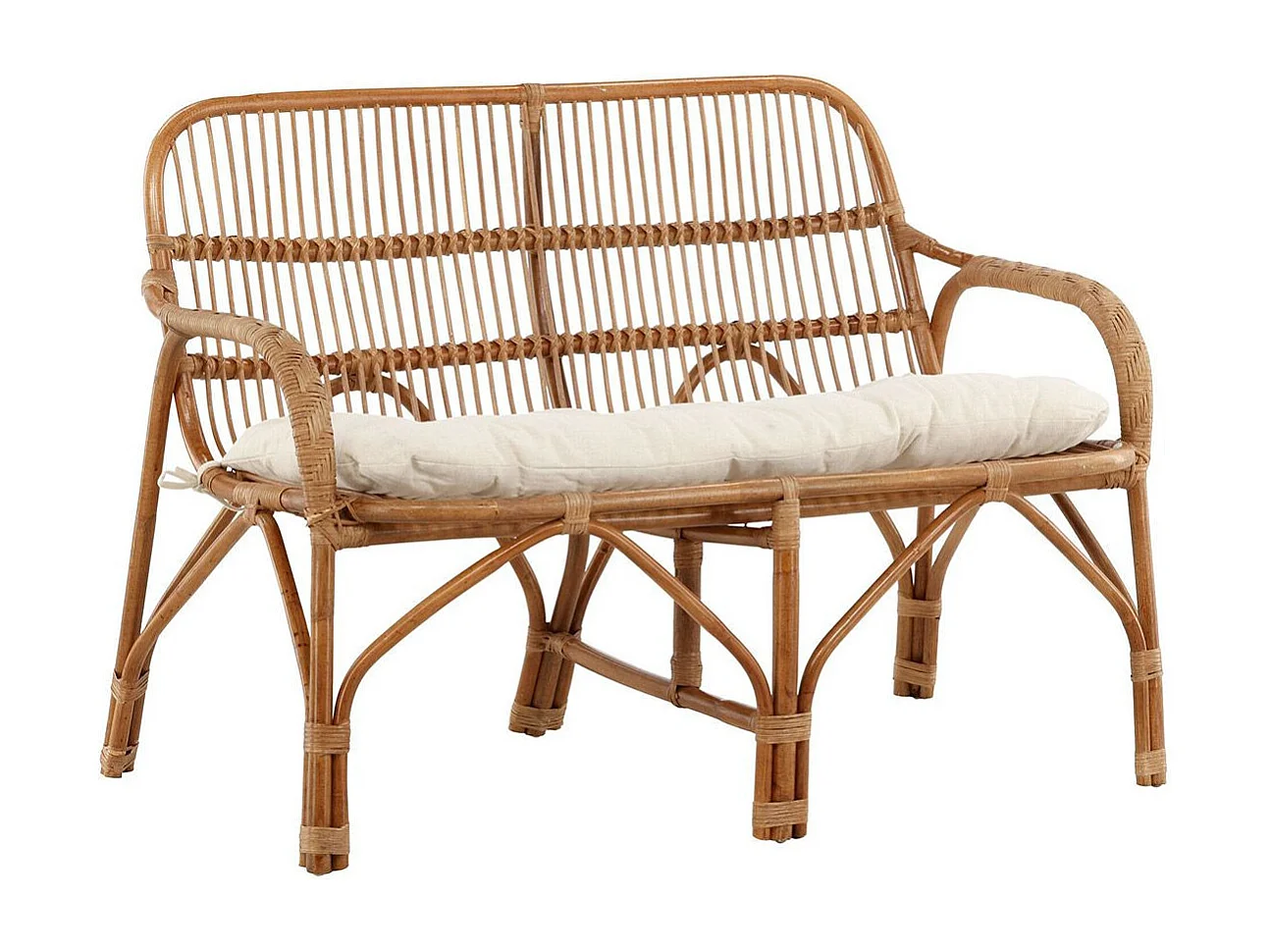 Nella tuinbank met tuinkussen 2 pers. naturel.