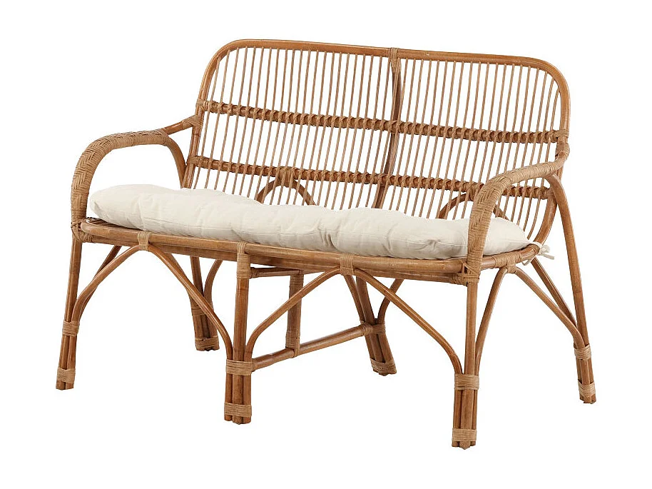 Nella tuinbank met tuinkussen 2 pers. naturel.