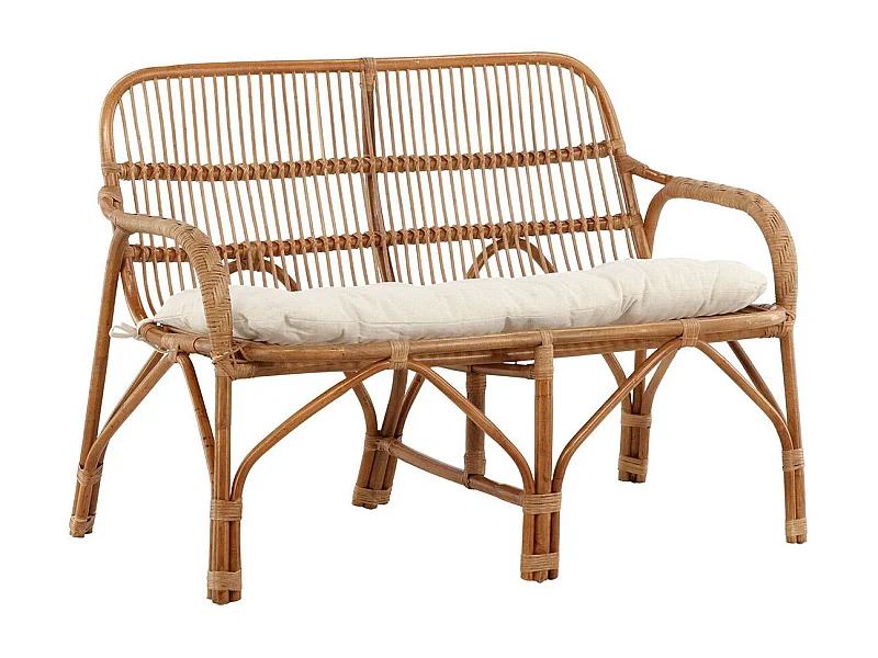 Nella tuinbank met tuinkussen 2 pers. naturel.