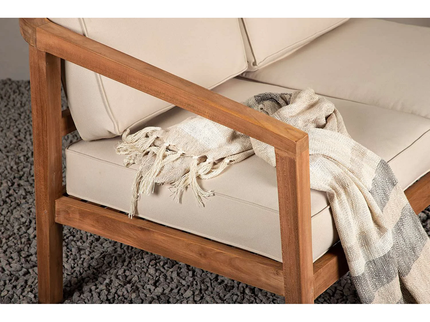 Canapé de Jardin 2 Places en Teck "Kenya" 130cm Naturel