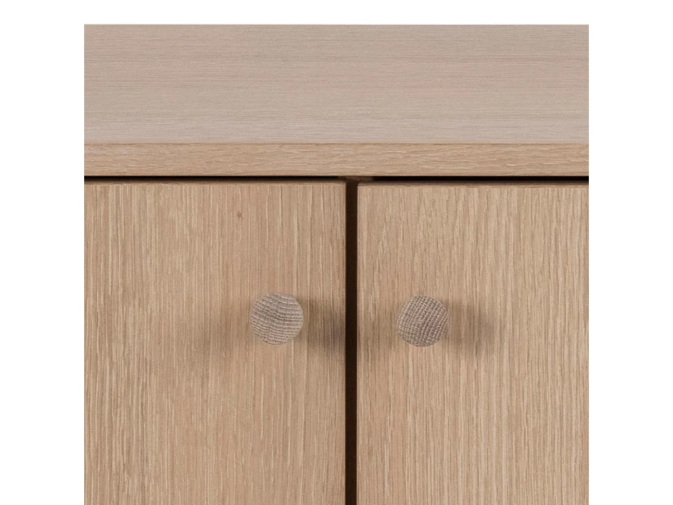 Aston Buffet avec 2 portes et 3 tiroirs, finition chêne, huilé, blanc.