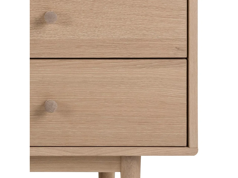 Aston Buffet avec 2 portes et 3 tiroirs, finition chêne, huilé, blanc.