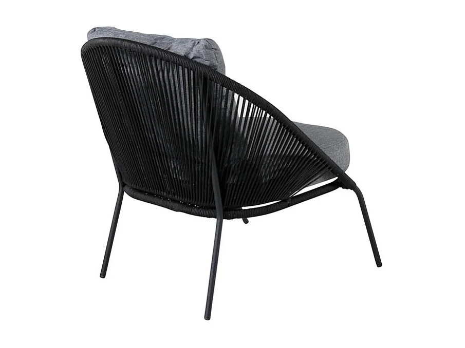 Lindos Chaise longue avec coussin, empilable noir.