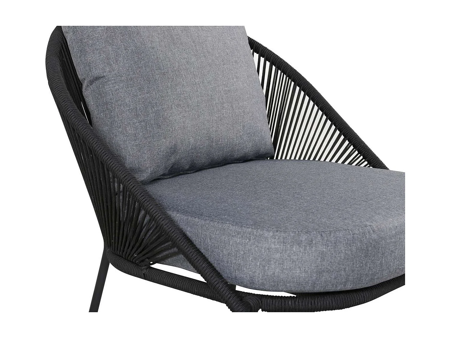 Lindos Chaise longue avec coussin, empilable noir.