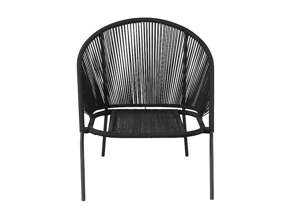 Lindos Chaise longue avec coussin, empilable noir.