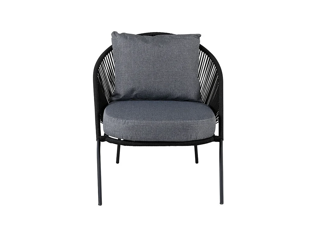 Lindos Chaise longue avec coussin, empilable noir.