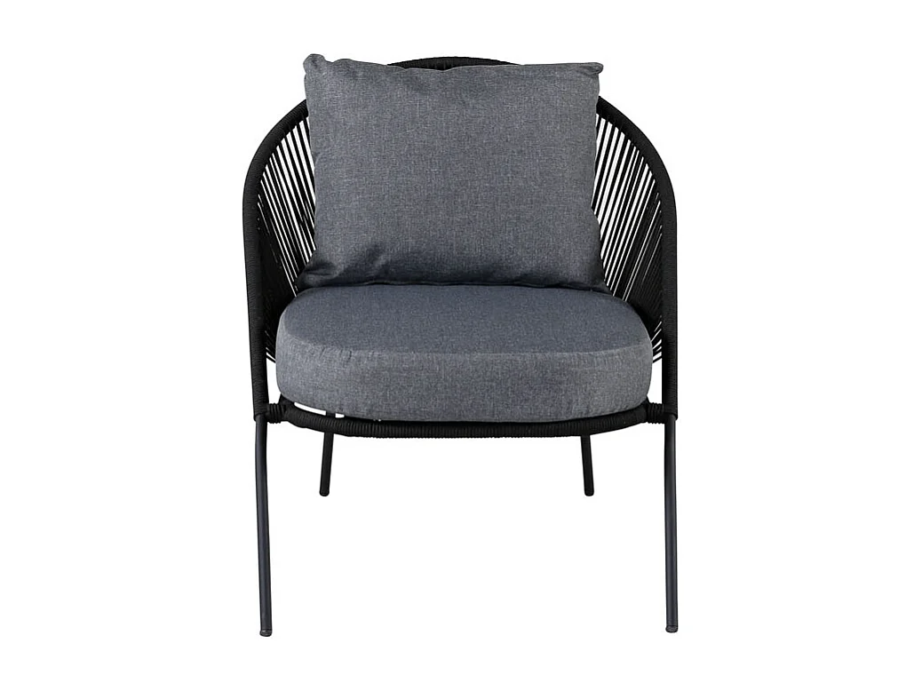 Lindos Chaise longue avec coussin, empilable noir.
