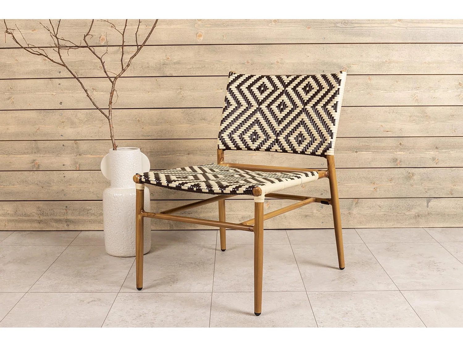 Fauteuil de Jardin à Motifs "Calapan" 77cm Naturel
